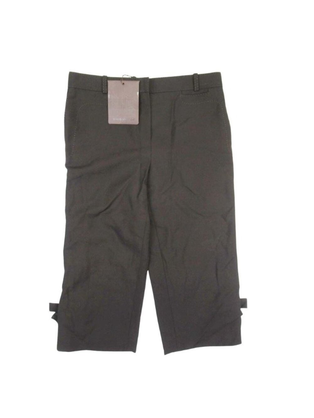Louis Vuitton Wool Mohair Cropped Pants Ribbon Trousers Dark Brown 42